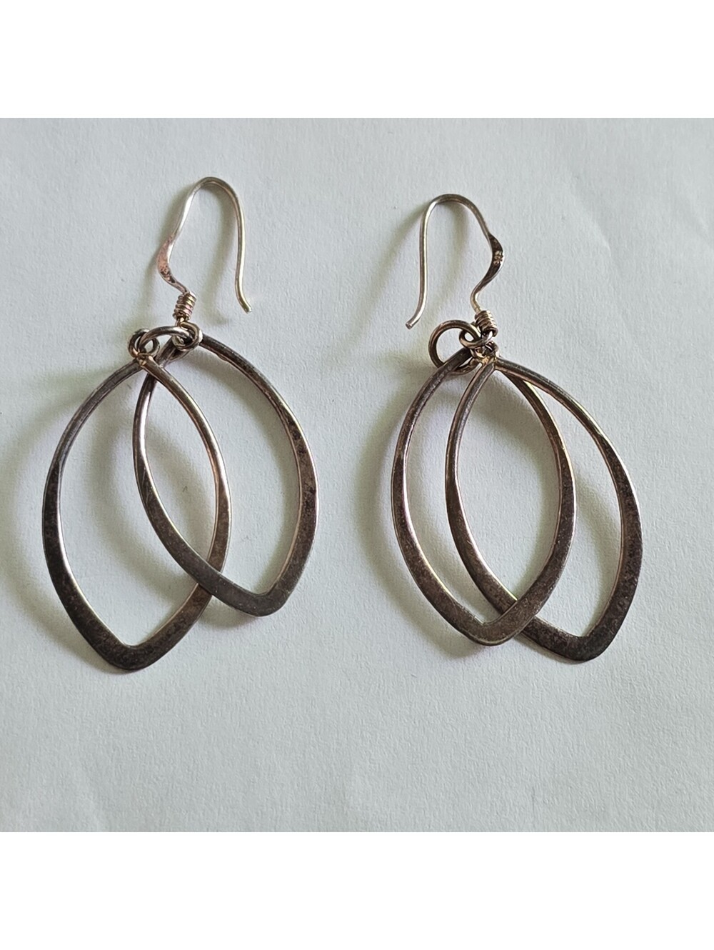 Vintage 925 sterling Silver Double Dangle Hook Earrings